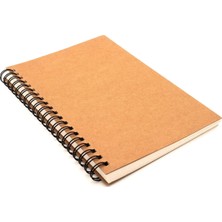 Mikasso Kraft Kağıt Tuval Geri Dönüşümlü Eskiz Sketch Not Defteri Karton Spiralli Çizgisiz 50 Yaprak Küçük B