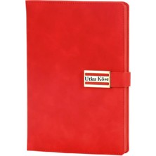 Mikasso Isime Özel Defter Yumuşak Düz Çizgili 120 Yaprak Orta Boy Kırmızı Konsept Defterler A5