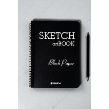 Mikasso 12X17 40 Yaprak Siyah Defter - Premium Kalite Sert Spiralli Çizgisiz 40 Yaprak Küçük Boy Siyah Konse