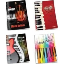 Mikasso Müzik Defteri 40 Yapraklı A4 X2 Adet Karton Düz 40 Yaprak Büyük Boy Çok Renkli Okul Defterleri Belir