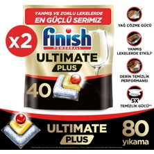Finish Ultimate Plus Bulaşık Makinesi Deterjanı Kapsül Tablet Limon 80 Adet  (40 x 2)