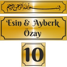 Outdoor One Metal Kapı İsimliği Gold Düz Besmele 0016