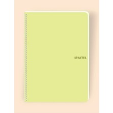 Mikasso 16X22 cm Pastel Renk Telli Defter Çizgisiz Telli Beyaz 80 Sayfalı Plastik Kapak Sert Spiralli Çizgis