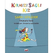Mikasso Kırmızı Saçlı Kız Şarkı Söylüyor Karton Düz Çizgili Orta Boy Bej Okul Defterleri A4 112 Yaprak