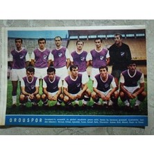 Plakperest 1967 Orduspor  Futbol Takımı  Hayat Dergisi Orta Boy  Poster  24X16 cm
