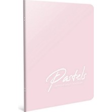 Mikasso Pembe Pastels A4 100 Yaprak Tel Dikişli Plastik Kapak Defter (4120) Çizgili Sert Düz Çizgili 100 Yap