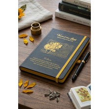 Mikasso Van Gogh Sunflowers Ayçiçekleri Sert Kapak Çizgili Defter Sert Düz Çizgili Orta Boy Sarı Not Defteri