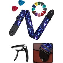Midex SR-11BL-PAK Desenli Gitar Omuz Askısı Capo ( 2 Pena Kutusu 12 Pena )