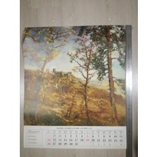 Plakperest Landschaft 1975 Oktober/ekim-Alman Peyzaj Takvimi/m.marıan ’hambach Kalesi’ Resimli  48.5X59 cm Ebatlarında