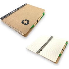 Mikasso Sert Kapak 13X21 80 Ypr.çizgili Geri Dönüşüm Defter - Kalemli Karton Spiralli Çizgisiz Orta Boy Beya