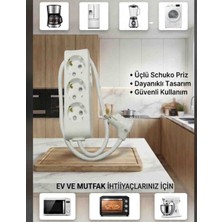 DC-ELEKTRO Viko Multi-Let 3 Lü (1-15 Metre Arası) Çocuk Korumali 3x2.5 % Yüz Tam Bakır Ttr Kablolu Uzatma Seyyar (Markanin Özel Üretimi Orijinal Tse Fişli Bakir Kablolu)