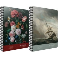 Mikasso Art Master Spiral Karton Kapak Defter ( 19*26 ) 100 Yaprak ( Çizgili ) Karton Spiralli Çizgili 100 Y