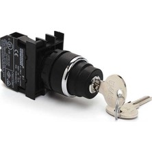 Emas 1no+1nc (0-I) 60° Anahtarlı Kalıcı 0 Pozisyonunda Anahtarı Çıkan 22 mm Buton (B102AA20)