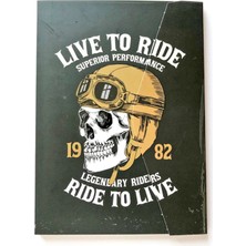 Mikasso Lilamor Zarf Günlük 14,8X21 112SYF.-LIVE To RIDE-GZFD-010 Karton Düz Çizgili Orta Boy Yeşil Konsept