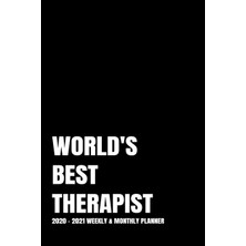 Belirtilmemiş World's Best Therapist Planner: 2-Year 2020 - 2021 Black Productivity Journal Daily / Weekly Monthl
