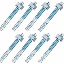 Belirtilmemiş Klipsli Çelik Dübel M10X90 mm 8 Adet Set Dayanıklı Metal Gövde Beton Tuğla Taş Güvenli Sabitleme