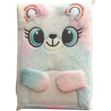 Mikasso 14X20 cm Peluş Hatıra Defteri 80 Yaprak Çizgili-6 Yumuşak Düz Çizgili Orta Boy Çok Renkli Konsept De
