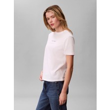 Calvin Klein Kadın / Kız Beyaz Calvin Klein Ss Multı Logo Classı, Yaf, Xxs Beyaz Kadın T-Shirt