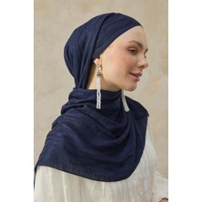 Suvia Navy Elegance Dalga Desenli Şal