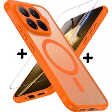 M.TK Moveteck Xiaomi Mi 17T Pro Kılıf Mat Magsafe Şarj Özellikli Hassas Butonlu Yumuşak Renkli Kenarlı Kapak + Ekran Koruyucu Cam Set 2in1