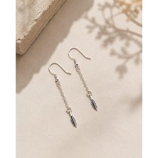 Liora De Mar Luna Feather Premium Ikili Kadın Küpe (Pirinç)