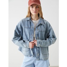 Lc Waikiki Yeni Sezon Oversize Kadın Jean Gömlek Ceket