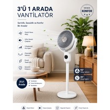 Kialed Şarjlı Ayaklı Vantilatör 8 Inç Kumandalı LED Işıklı 4 Kademeli Sessiz Fan