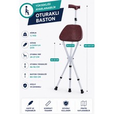 Tagesan Dm-74 Oturaklı Baston (Yüksekliği Ayarlanır)