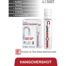 Hangover Shot HangoverShot Kafein, Taurin, Vitamin ve Aminoasitler İçeren Gıda Takviyesi – 2X4 Shot