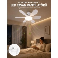Tios Shop Krm LED Aydınlatmalı Tavan Vantilatörü Güçlü Hava Sirkülasyonu Sağlayan Sessiz Motorlu Uzak