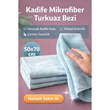 jantistore Kadife Mikrofiber Velvet Pelüş 50X70 Turkuaz Temizlik Bezi