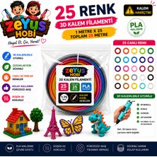 Sönmez Tasarım Zeyus Filament 25 Renk 1 Metre ( Toplam 25 Metre )