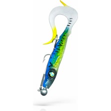 Sr Sazanrig Shock Tail 19 cm Üçlü Iğne No:6 Çelik Tel Modifiyeli Hazır Zokalı Silikon Yem 26 gr