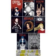 Kayıp Kıta Yayınları Junji Ito Ciltli Özel Manga Seti / Eriyen Sınıf - Kara Paradoks - Soichi - Mimi'nin Dehşet Öyküleri - Mezarlar - Sensör - Tomie - Çarpık Dünyalar (Manga Ayracı ve Özel Cetvel Hediyeli)