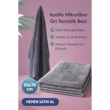 jantistore Kadife Mikrofiber Velvet Pelüş 50X70 Gri Temizlik Bezi