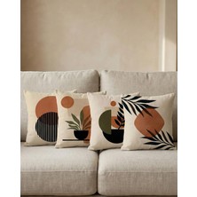 Menesa Home Bohem Tarzı Toprak Tonları Geometrik Desenli 4’lü Kırlent Kılıfı Seti