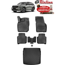 Rizline Skoda Kodiaq 2024-2025-2026 Havuzlu Paspas ve Alt Kademe Bagaj Havuzu Seti Siyah