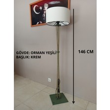 Balsa Dekor Ahşap Ayaklı Lambader Orman Yeşili Krem