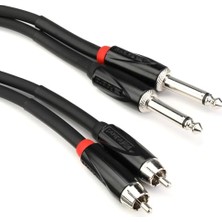 Esranın Dünyası Siyah Serisi Ara Bağlantı Kablosu, Çift Rca - Çift 1/4 Inç, 5 Fit