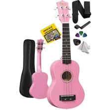 Esranın Dünyası Midex UKX-901 Pk Pembe Soprano Ukulele (Askı Çanta Metod Pena)