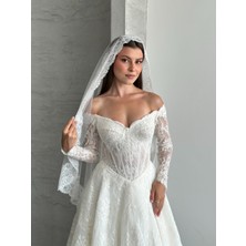 Merve 1,5 mt Fransız Dantel Duvak