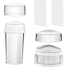 Esranın Dünyası Şeffaf Silikon Nail Art Stamper Seti, Jelly Nail Stamp, Scraper Kit, Kolay Konumlandırma Için Şeffaf Tasarım, Tırnak Baskı Aleti, Nail Art Manikür Aracı, Jel ve Oje ile Uyumlu