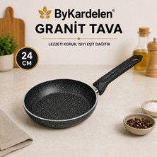 24 cm Granit Yağ Tavası | Yanmaz Yapışmaz Yüzey | Ergonomik Sap