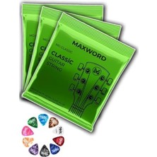 Esranın Dünyası Gt-Classic-3x Kaliteli Klasik Gitar Teli 3 Takım Set (10 Pena Hediye)