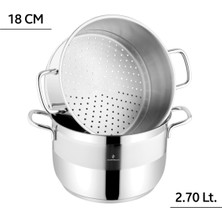 Empressco Soft 18 cm 3 Parça Buharda Pişirme Tencere Seti, Sağlıklı ve Pratik Kullanım