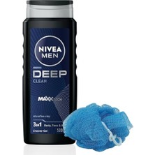 Esranın Dünyası Men Erkek Deep Dimension Duş Jeli 500ML, 3'ü1 Arada Vücut Bakım, Vücut Saç ve Yüz, Banyo Lifi Hediye