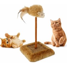 Esranın Dünyası Sesli Oyuncaklı Kedi Tırmalama Tahtası – Fareli ve Zilli Kedi Oyuncağı, Sağlam Tırnak Törpüleme Direği, Kediler Için Oyun Alanı, Dayanıklı Tabanlı, Ev Içi Kullanıma Uygun