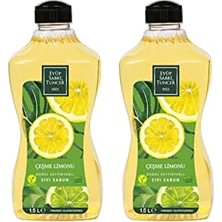 Esranın Dünyası Doğal Zeytinyağlı Sıvı Sabun Çeşme Limonu Sıvı Sabun 1500 ml x 2