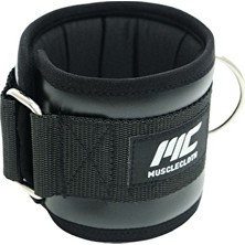 Musclecloth Deri Padded Ankle Cuff Tekli Paket Siyah