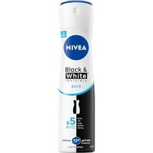 MarkEntegra Nıvea Kadın Sprey Deodorant Black&white Invisible Pure 72 Saat Anti-Perspirant Koruma, 150 ml